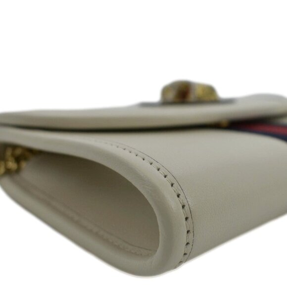 Gucci  Rajah Mini Leather Chain Shoulder Bag White 573797 - Picture 6 of 11